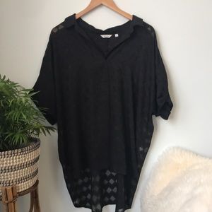 See through hi-low blouse